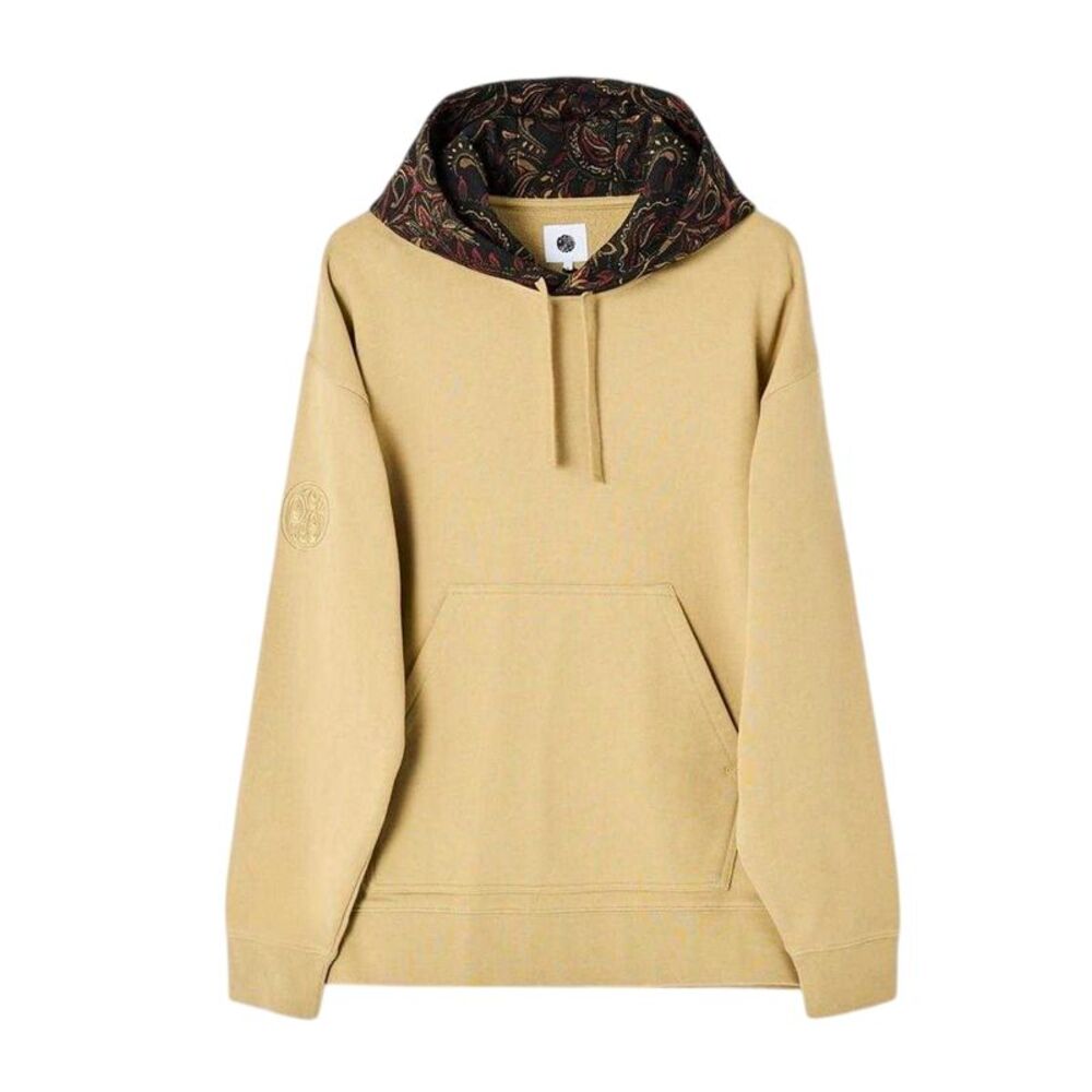 Pretty Green Mens Parthian Cotton Blend Drawstring Hoodie / Taupe